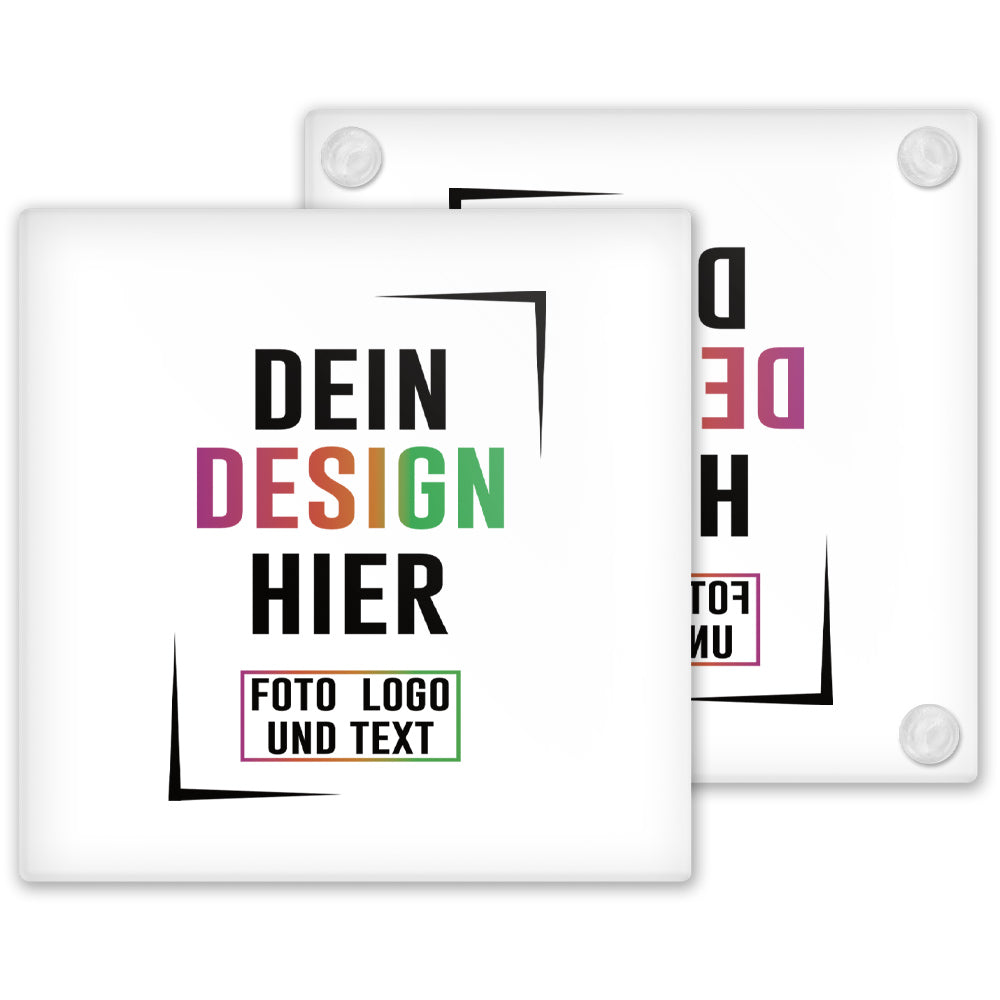 Dein Design hier auf Glas-Untersetzer 10x10cm zum personalisieren