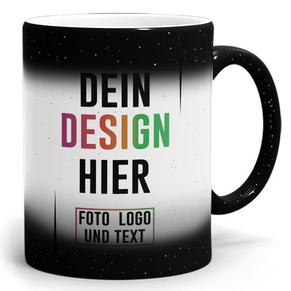 Glitzer Zaubertasse mit eigenem Design bedrucken und personalisieren