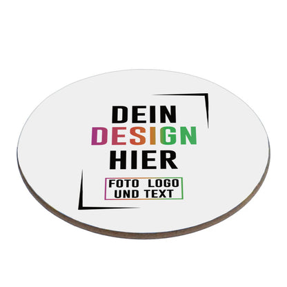 Hartfaser Untersetzer in rund - Schon ab 1 Stck. selbst gestalten