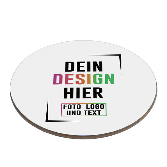 Hartfaser Untersetzer in rund - Schon ab 1 Stck. selbst gestalten