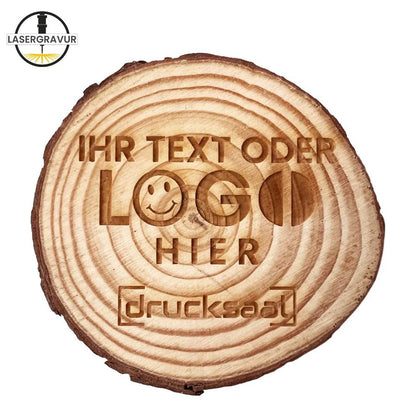 Hauptbild Holzscheibe Naturschnitt mit Logogravur