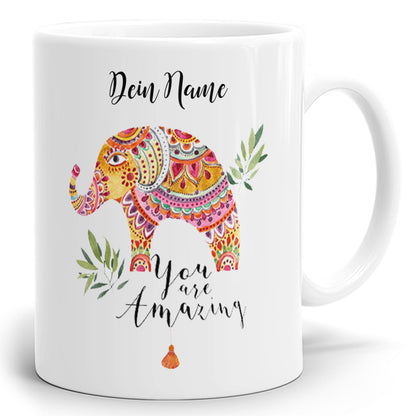 Namenstasse You Are Amazing mit Elefant und Name