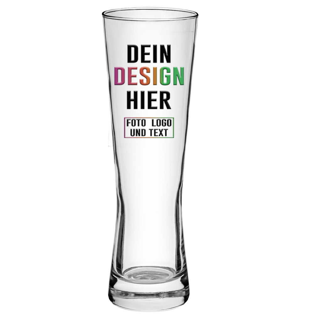 Premium Weizenglas mit 0,5 Liter Inhalt zum personalisieren mit Foto und Logo