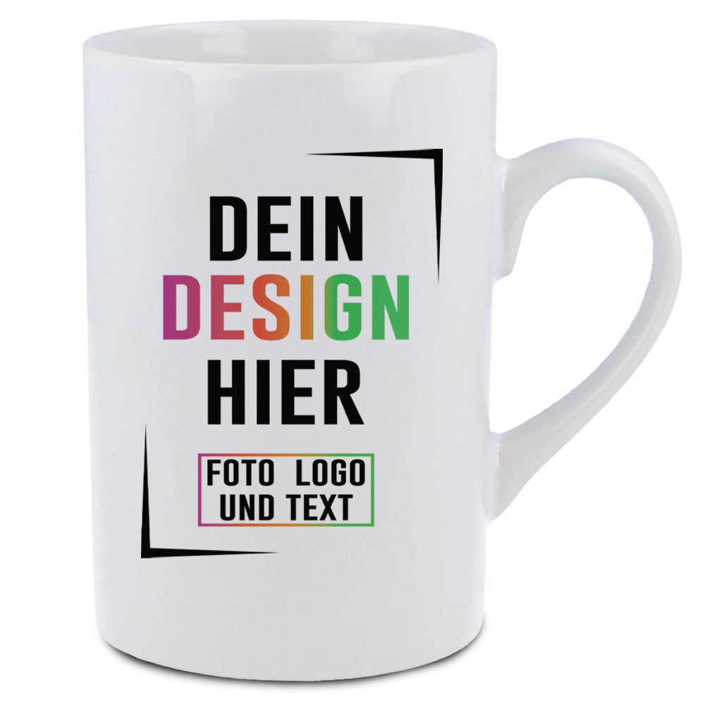 Weiße Fototasse bedrucken mit eigenem Design, Foto, Logo und Text bei Fototassen.de