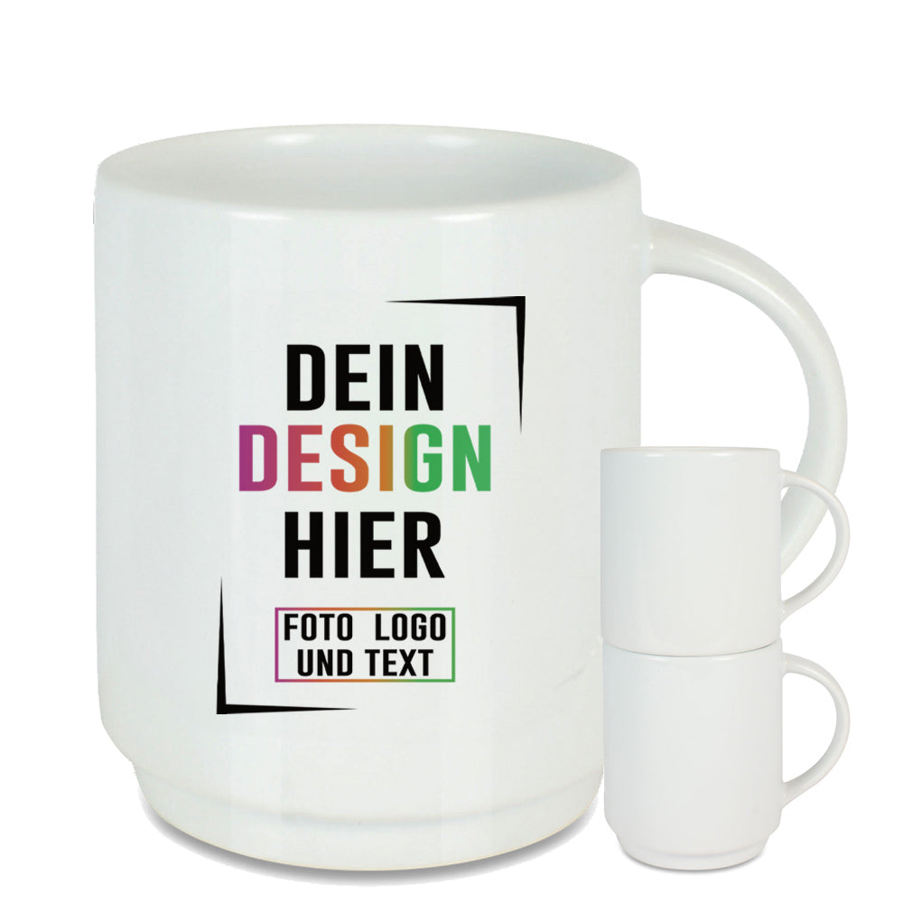 Stapelbare Fototasse mit individuellem Design, Text und Logo personalisierbar, Fototassen.de