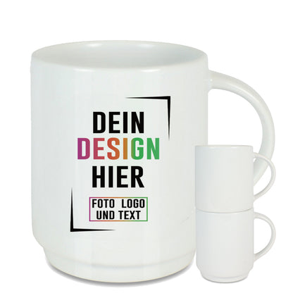 Stapelbare Fototasse mit individuellem Design, Text und Logo personalisierbar, Fototassen.de