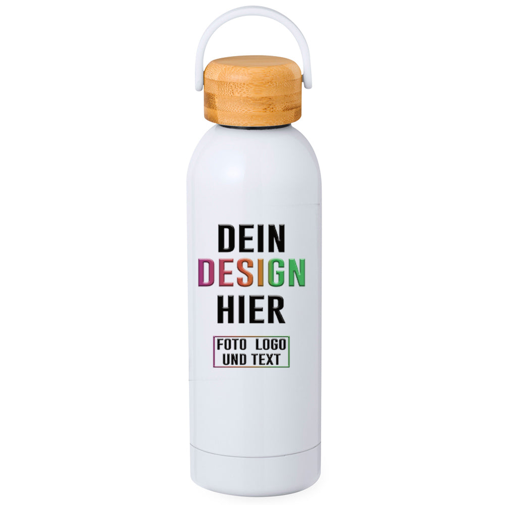 Trinkflasche Jano mit Nachhaltigem Bambusdeckel bedrucken lassen