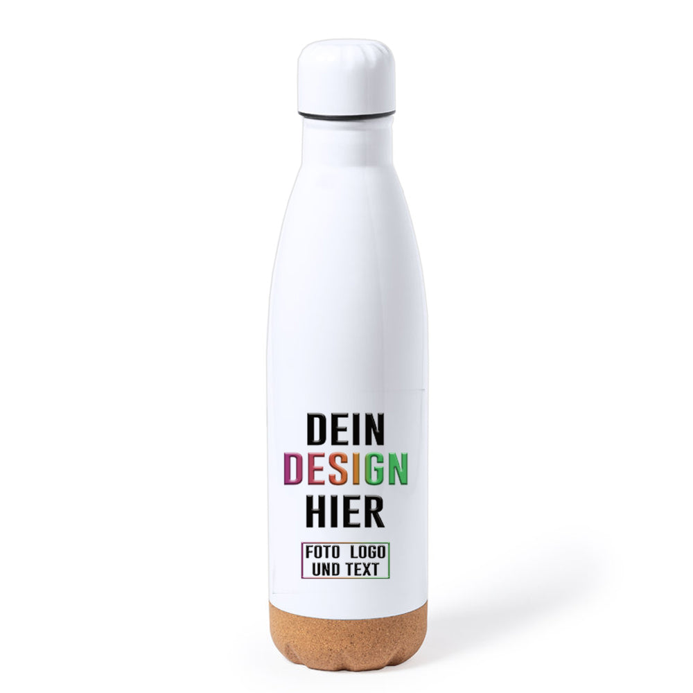 Edelstahl Trinkflache 750 ml Inhalt mit attraktiven Korkboden