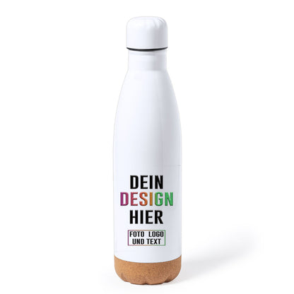 Edelstahl Trinkflache 750 ml Inhalt mit attraktiven Korkboden