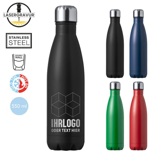 Trinkflasche 500ml mit Lasergravur in versch. Farben personalisieren
