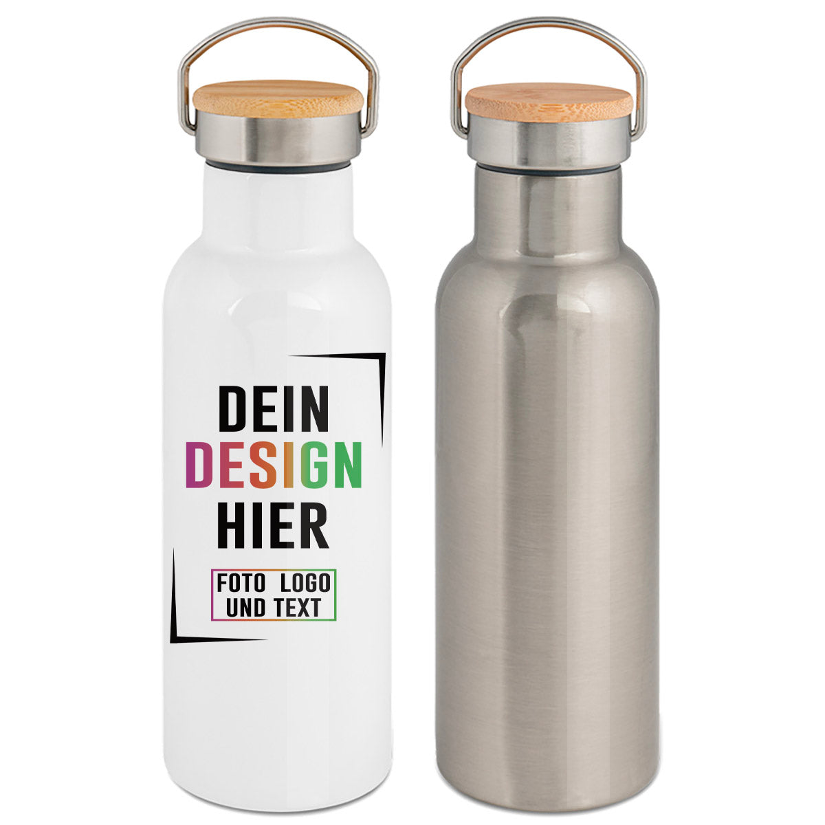 Premium Trinkflasche Tulman 750 ml Inhalt in Weiß oder Silber erhältlich