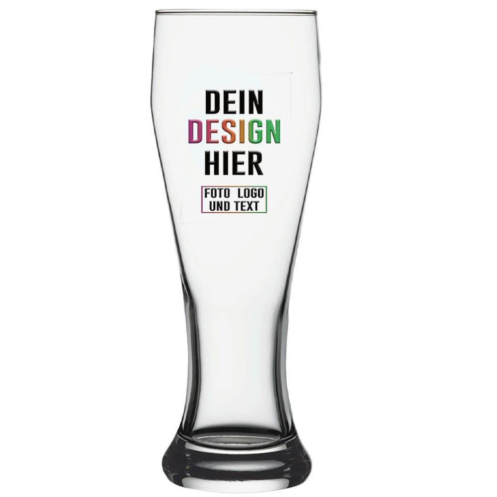 Weizenglas 0,5 Liter selbst gestalten und bedrucken lassen mit Foto und Logo