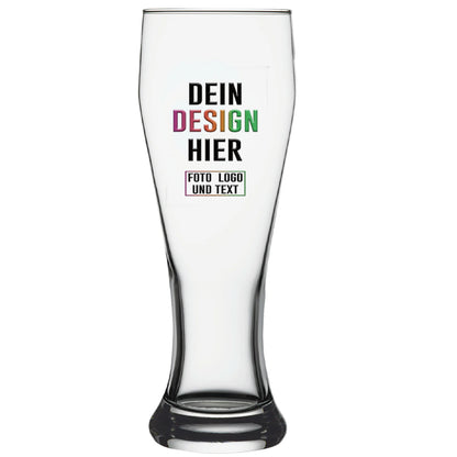 Weizenglas 0,5 Liter selbst gestalten und bedrucken lassen mit Foto und Logo