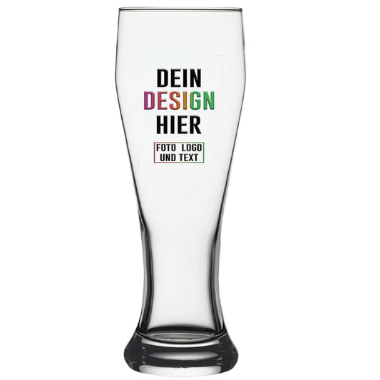 Weizenglas 0,5 Liter selbst gestalten und bedrucken lassen mit Foto und Logo