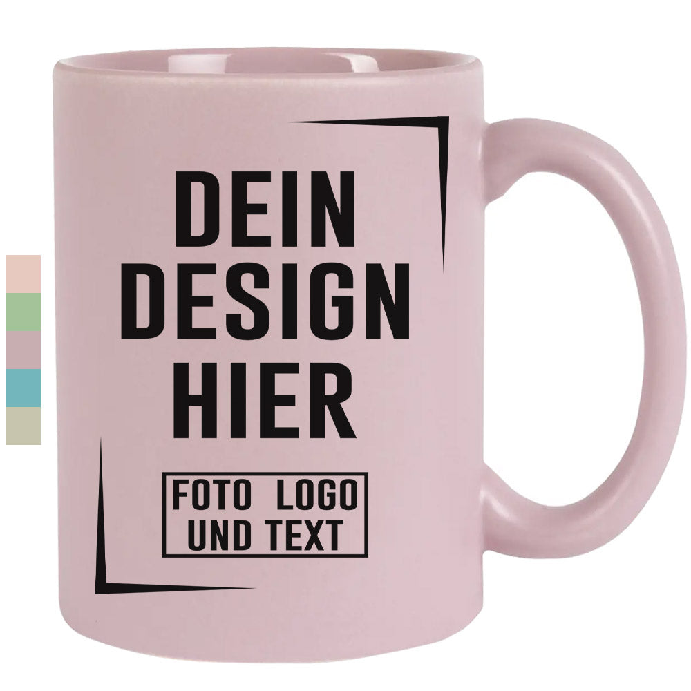 Keramiktasse satiniert, mattiert in Pastellfarben - Flieder