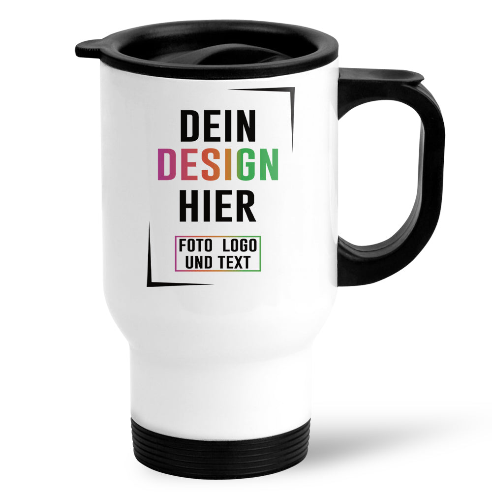 Edelstahl TM-4 Thermobecher in Weiß zum Bedrucken