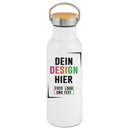 Premium Edelstahl-Trinkflasche Tulman 750 ml in Weiß bedrucken