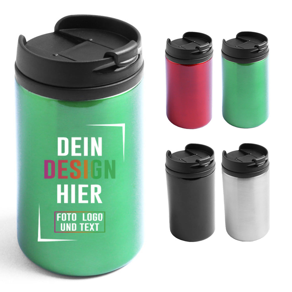 Handlicher ToGo Becher aus Edelstahl in Grün