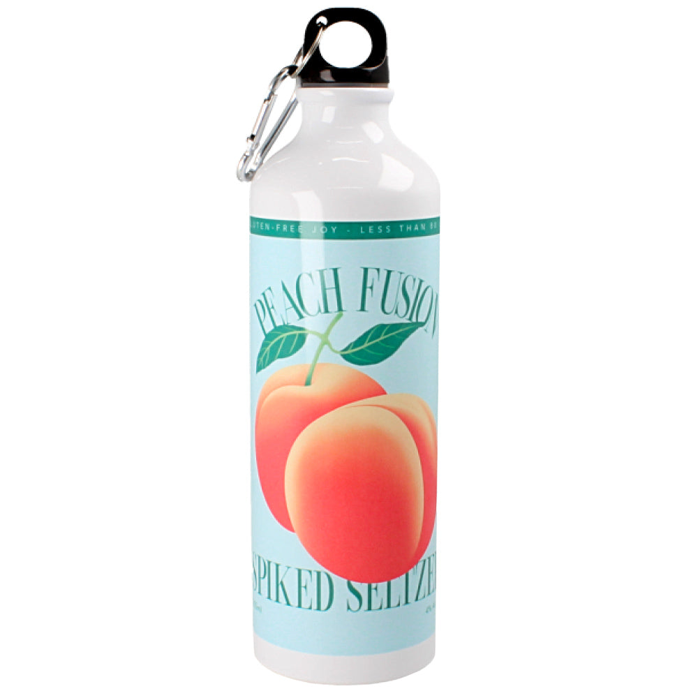 Aluminium Trinkflasche 800 ml mit Beispiel Druck Pfirsiche und Logo