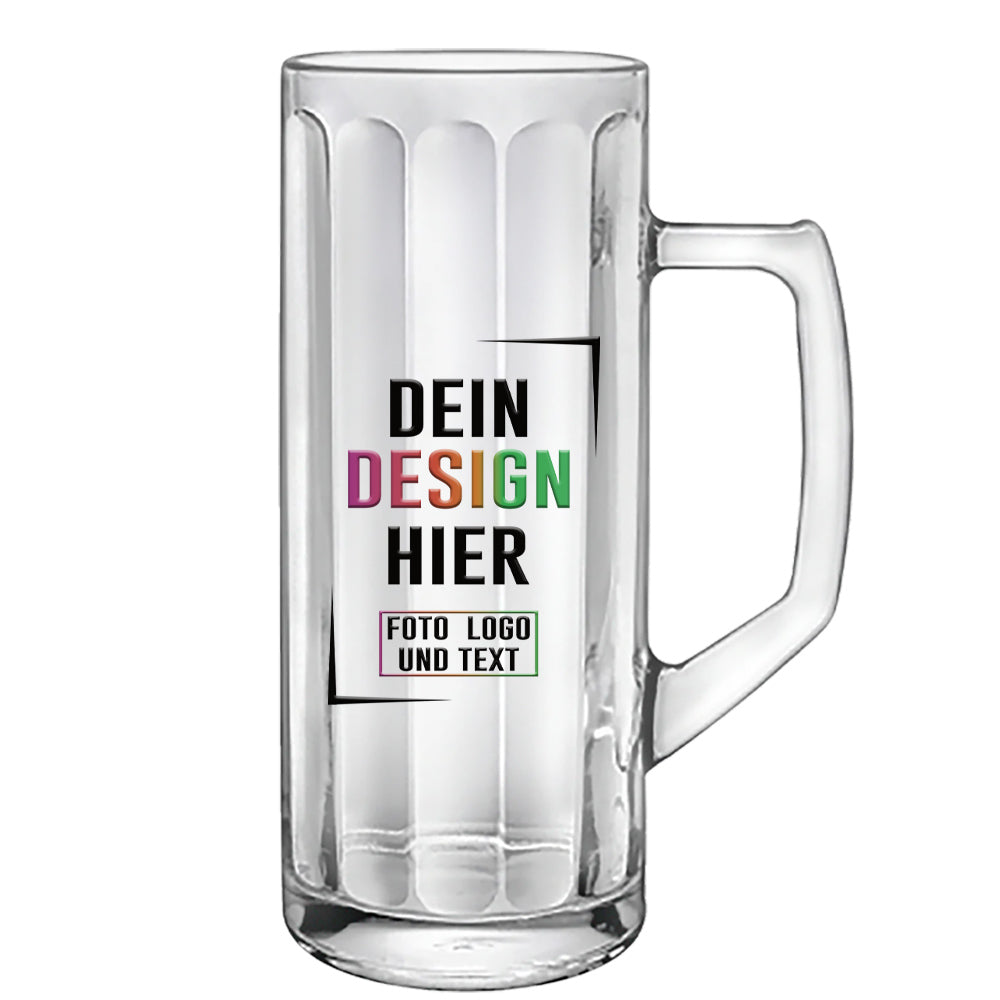 Glasseidel in groß mit 0,5 Lither Inhalt zum Bedrucken mit Logo und Foto