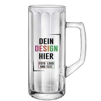 Glasseidel in groß mit 0,5 Lither Inhalt zum Bedrucken mit Logo und Foto