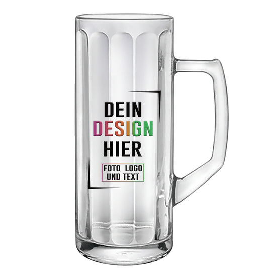 Glasseidel in groß mit 0,5 Lither Inhalt zum Bedrucken mit Logo und Foto