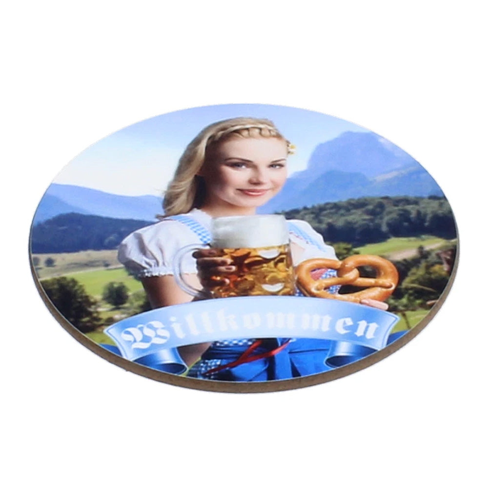 Beispiel Hartfaseruntersetzer in rund mit Fotodruck