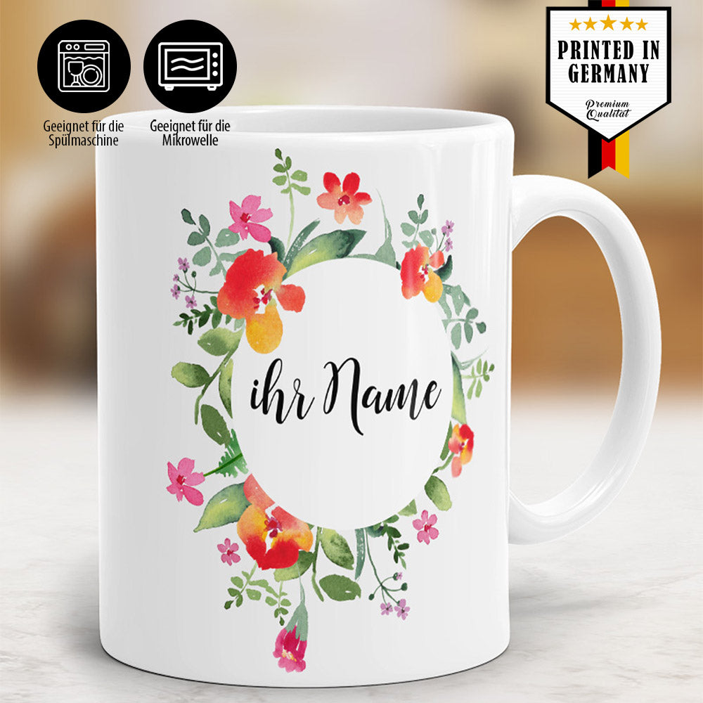 WASS-03 Blumenkranz Tasse geeignet für die Spülmaschine