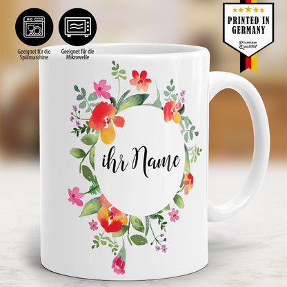 WASS-03 Blumenkranz Tasse geeignet für die Spülmaschine