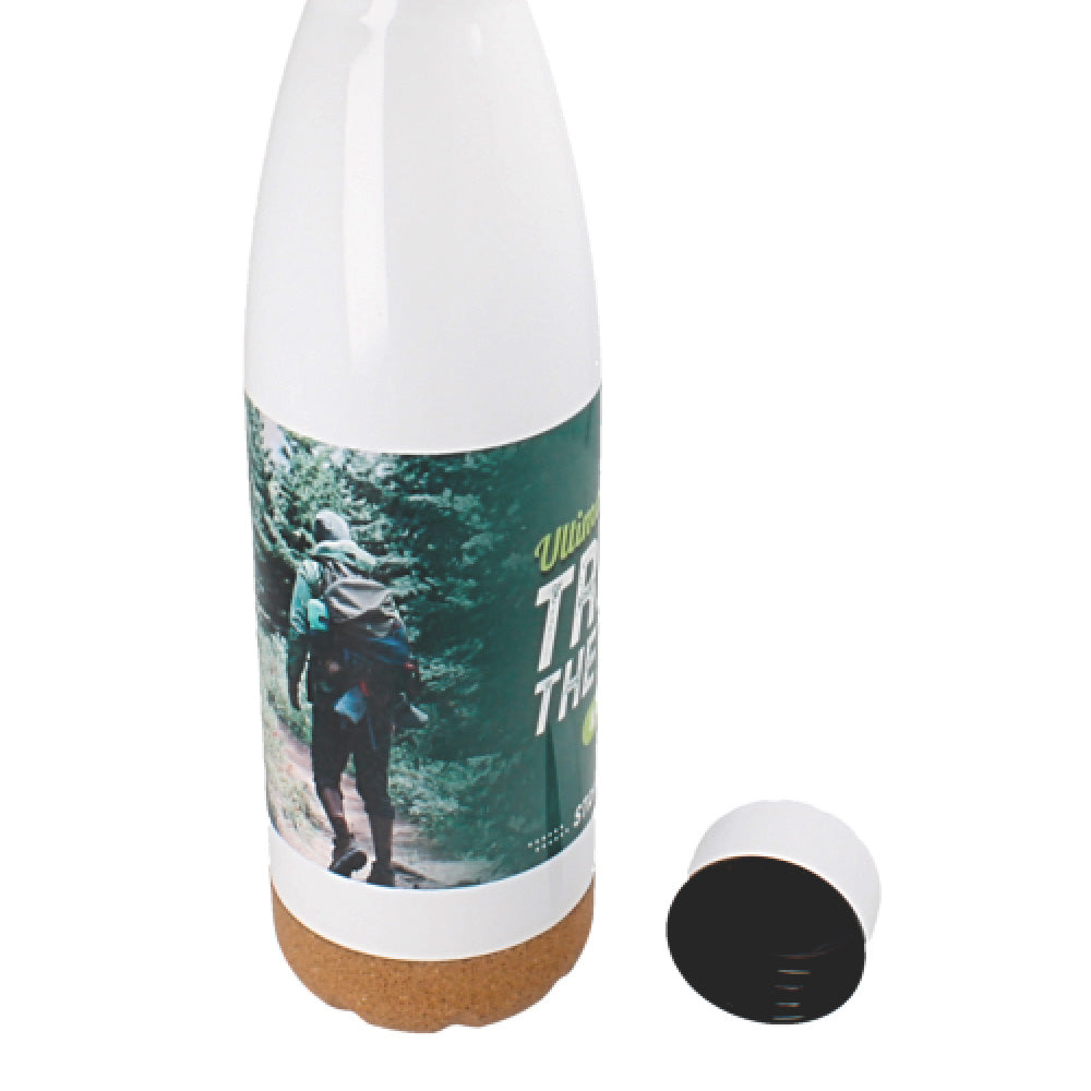 Beispiel Druck und Detailansicht Flasche mit Korkboden