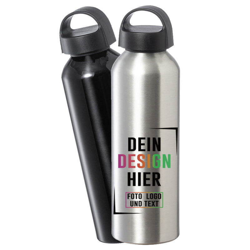 Beide Trinkflaschen aus Aluminium 800 ml Füllvolumen zum personalisieren