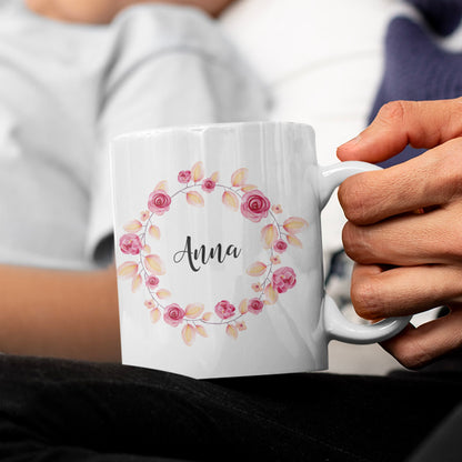 Beispieldruck Rosendekor mit Name Anne