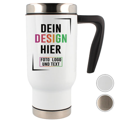 Thermobecher 470ml Bedrucken in Weiß