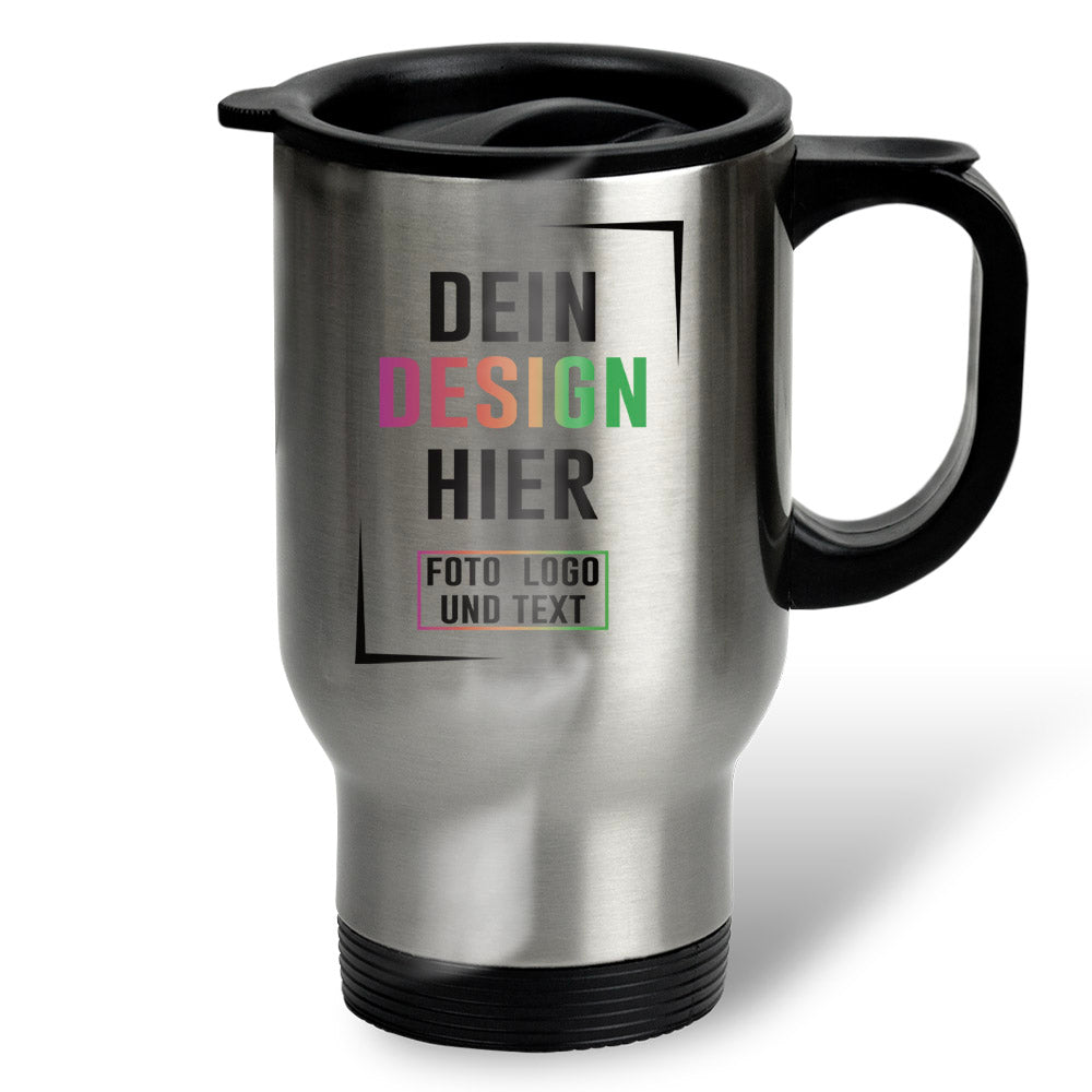 ToGo Edelstahl Thermobecher personalisiert Farbe: Silber