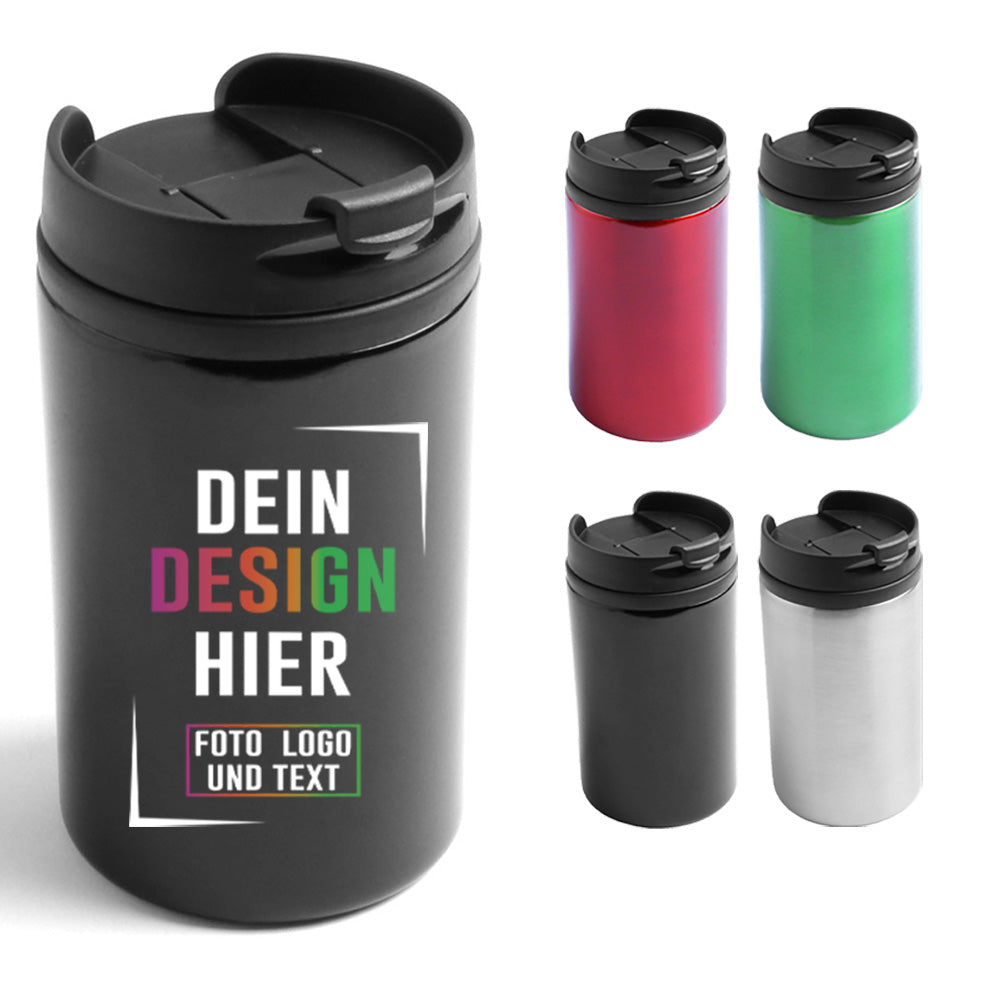 Handlicher ToGo Becher aus Edelstahl Schwarz
