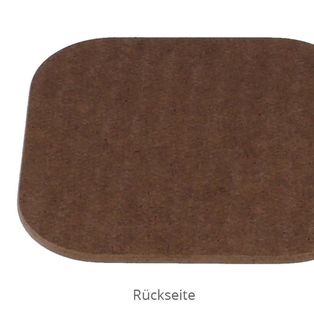 Rückseite Hartfaser Untersetzer rechteckig