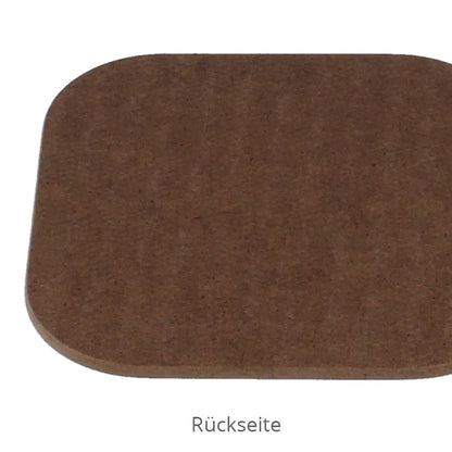Rückseite Hartfaser Untersetzer rechteckig