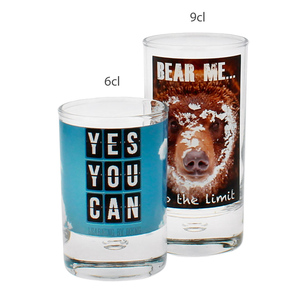 Schnapsgläser bedrucken - der Größenvergleich