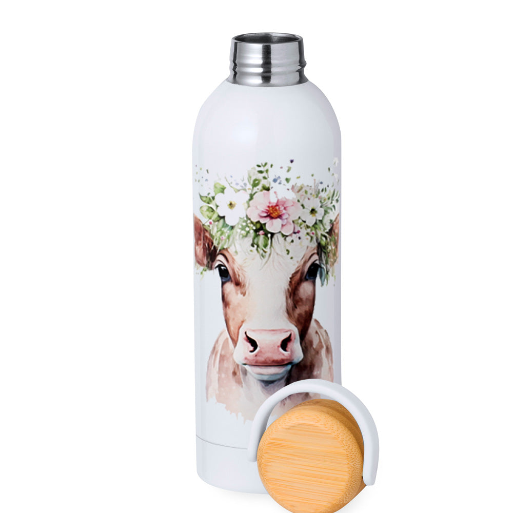 Abgeschraubter Deckel bei Trinkflasche Jano mit Druck