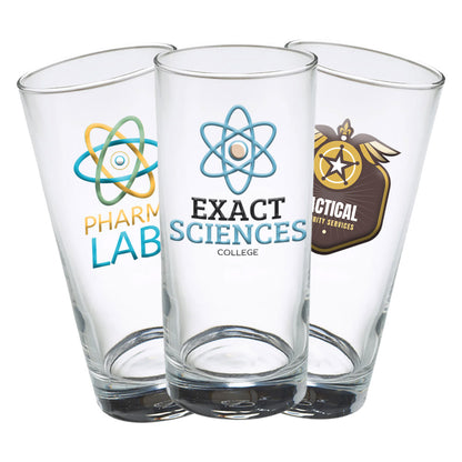 3 Gläser mit Logo bedruckt - Trinkglas in groß 0,4 Liter