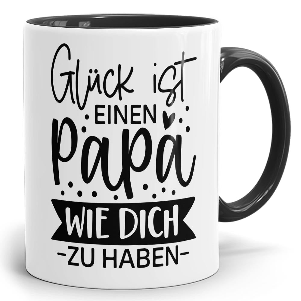 Glück ist, einen Papa wie dich zu haben Schwarze Keramiktasse