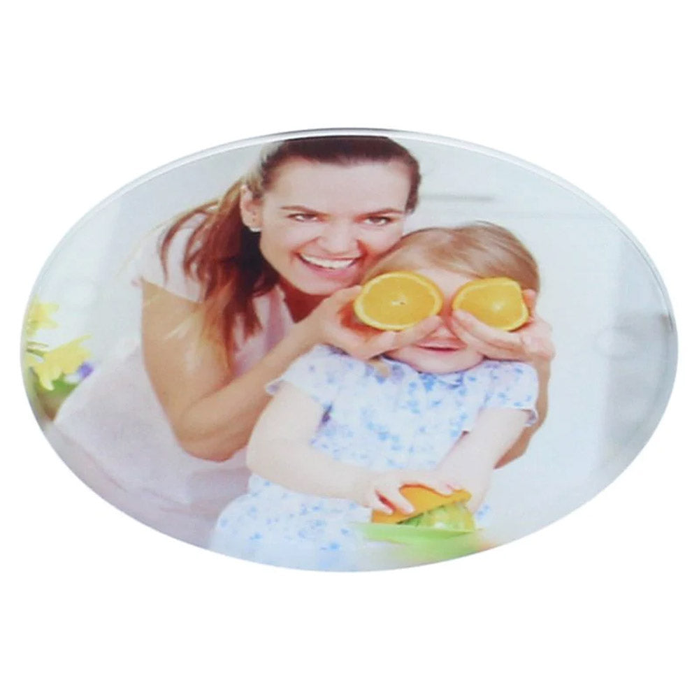 Runder ø9 cm Glasuntersetzer mit Gumminoppen für sicheren Halt am Tisch