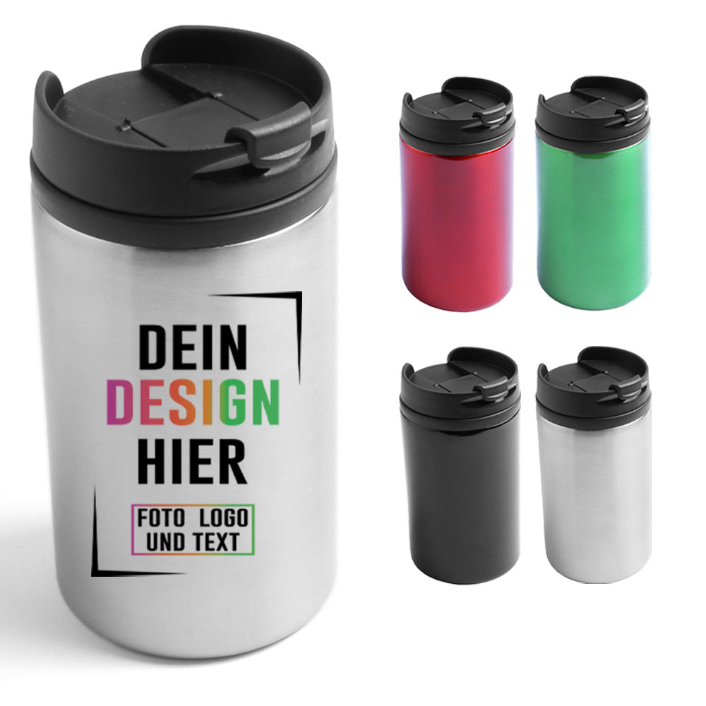 Handlicher ToGo Becher aus Edelstahl Silber