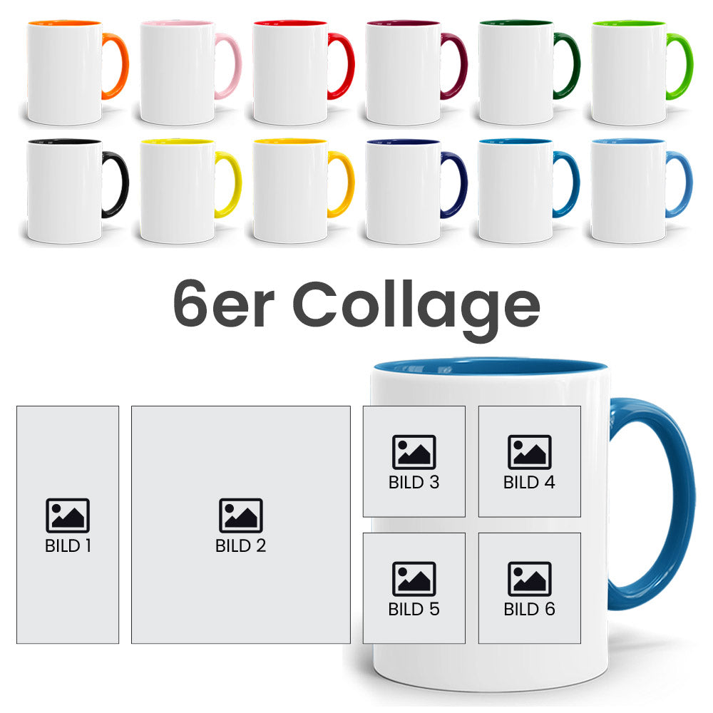 Tassen Collage 6er - Für insgesamt  individuelle Fotos