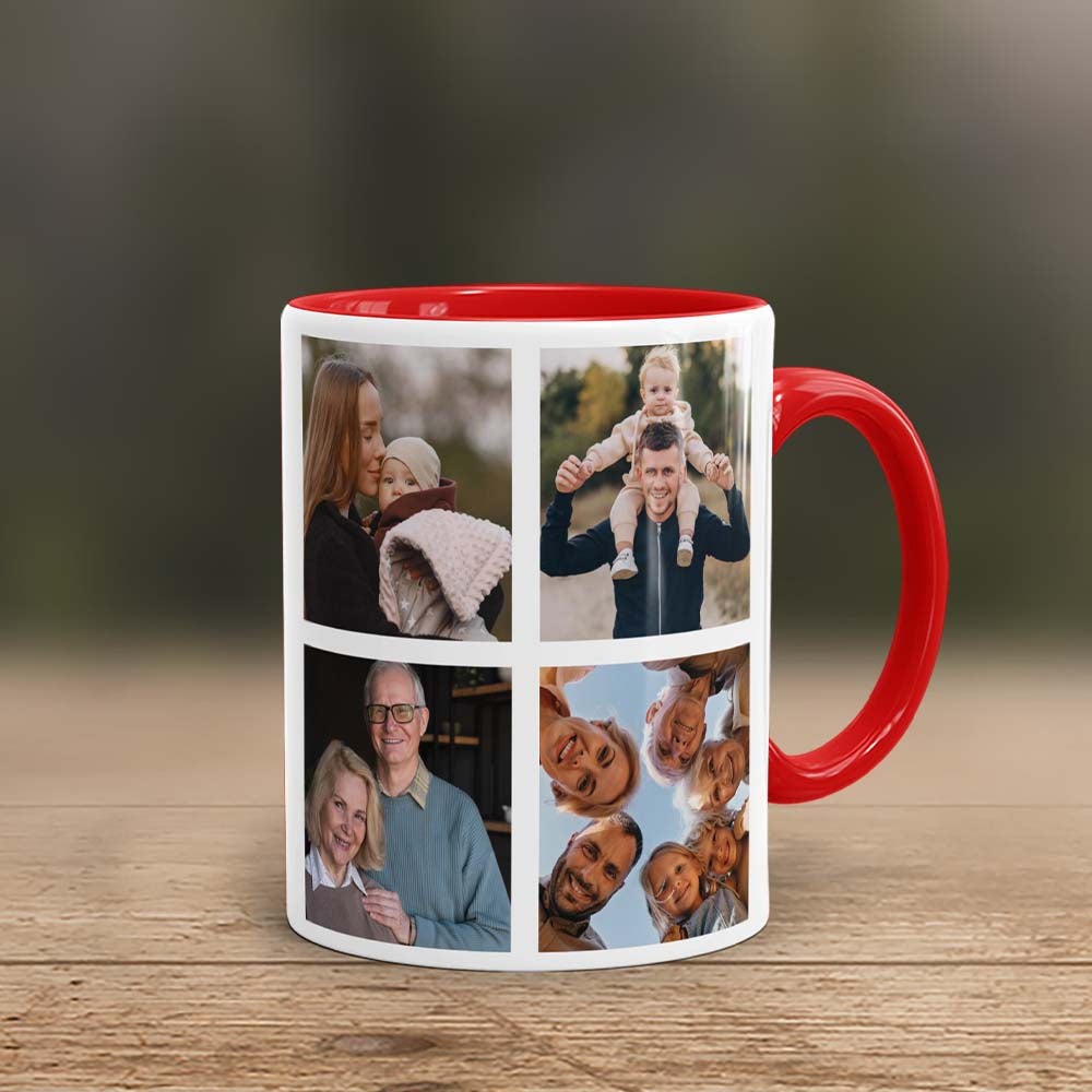 Tassen Collage Beispiel Zweifarbtasse Rot