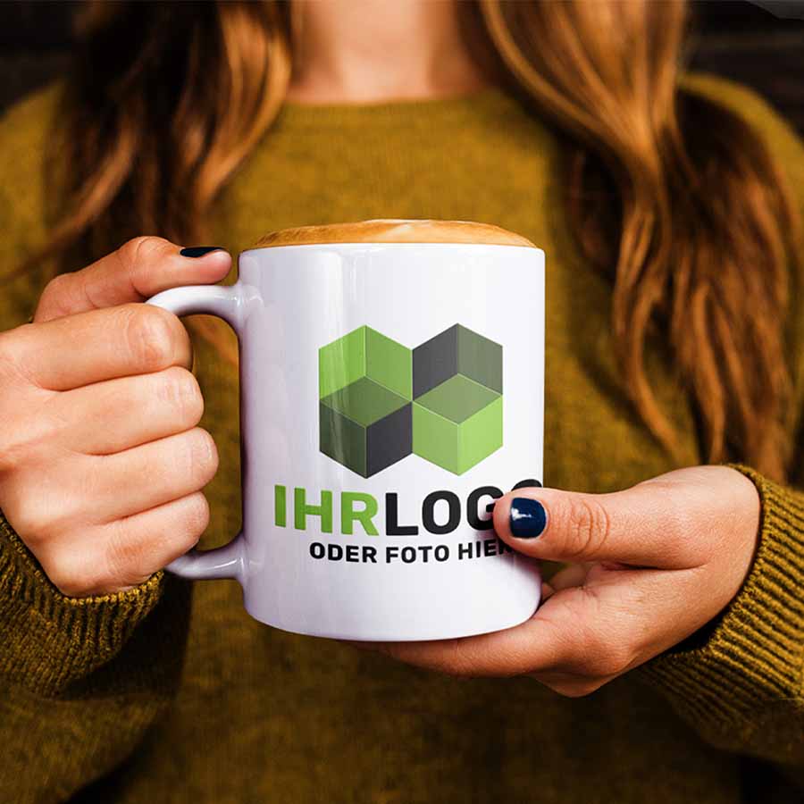 Werbetassen und Tassen mit Logo bedrucken Beispiel Foto
